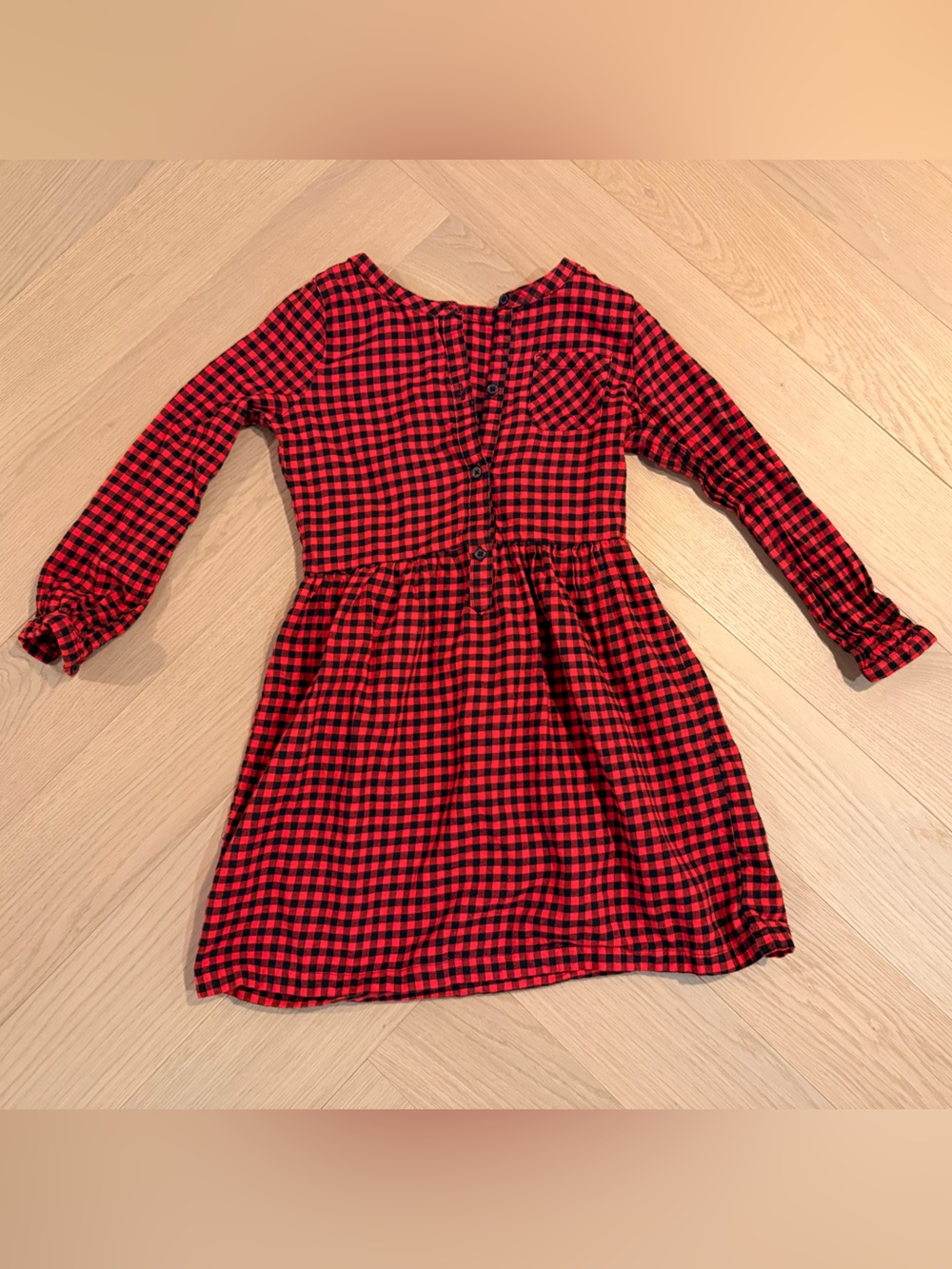 Carter's Red and Black Check Long Sleeve Girls' Dress